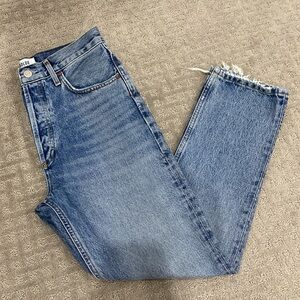 NWT AGOLDE Riley Crop High Rise Straight Jeans - Endless